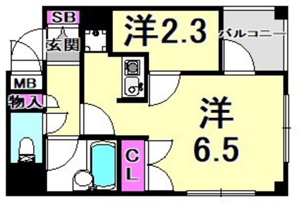 神戸駅 徒歩1分 2階の物件間取画像